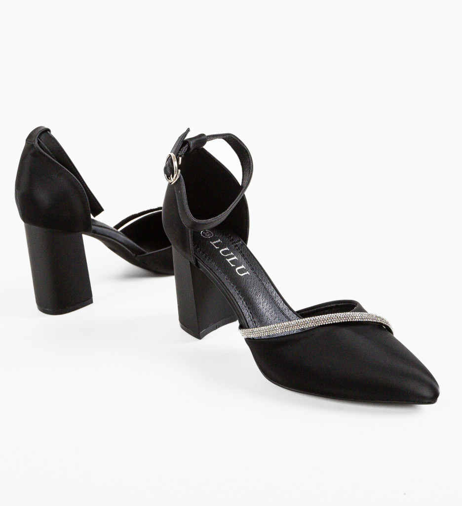 Pantofi Dama Dem cu Toc Eleganți Negri - imagine 5