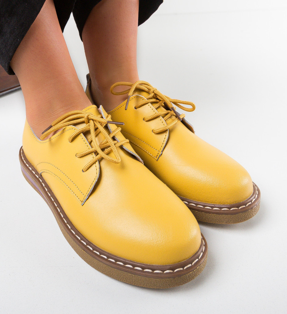 Pantofi Casual Doria Galbeni - Confort și Stil - imagine 3