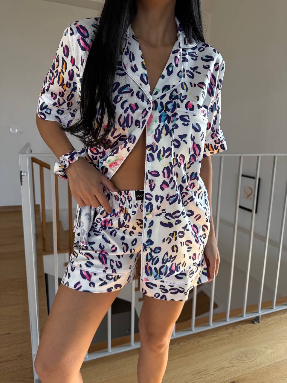Set Pijama Dama 2 Piese Delis - Satin Sidefat - imagine 6