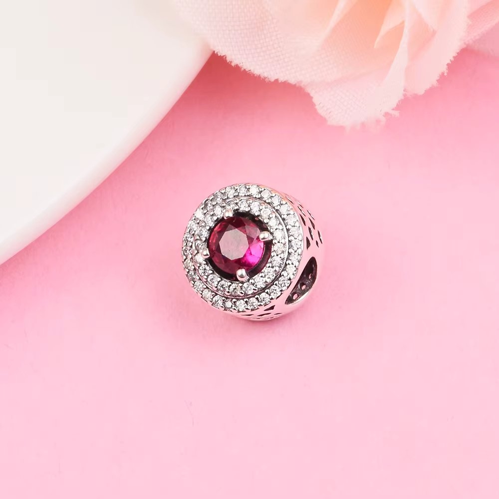 Charm Elegant Argint 925 Delis cu Piatra Roz - imagine 3