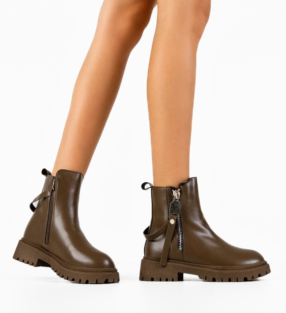 Ghete Dama Kalyner Khaki - Comode si Chic