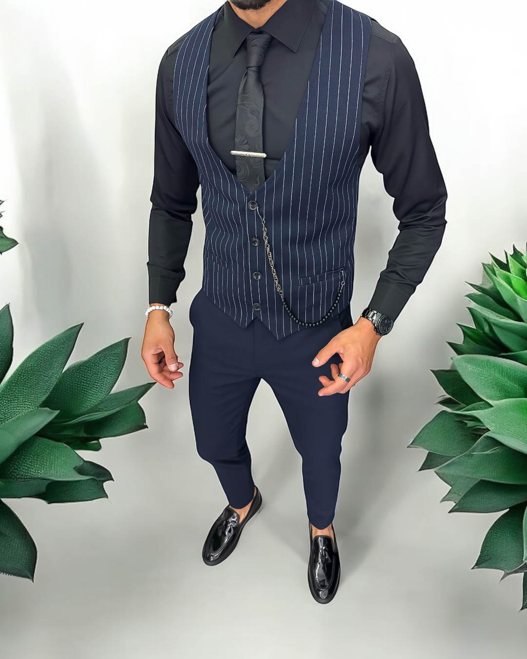 Vesta Barbati Elegantă Slim Fit Bleumarin | Stil Modern