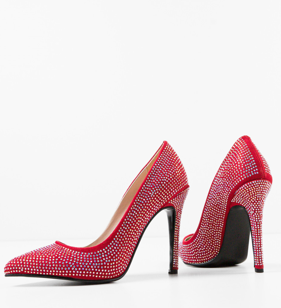 Pantofi Rosii Eleganti cu Toc | Pukan - imagine 8