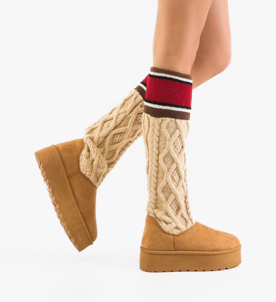 Cizme Tip UGG Lolle Camel – Confort și Stil - imagine 2