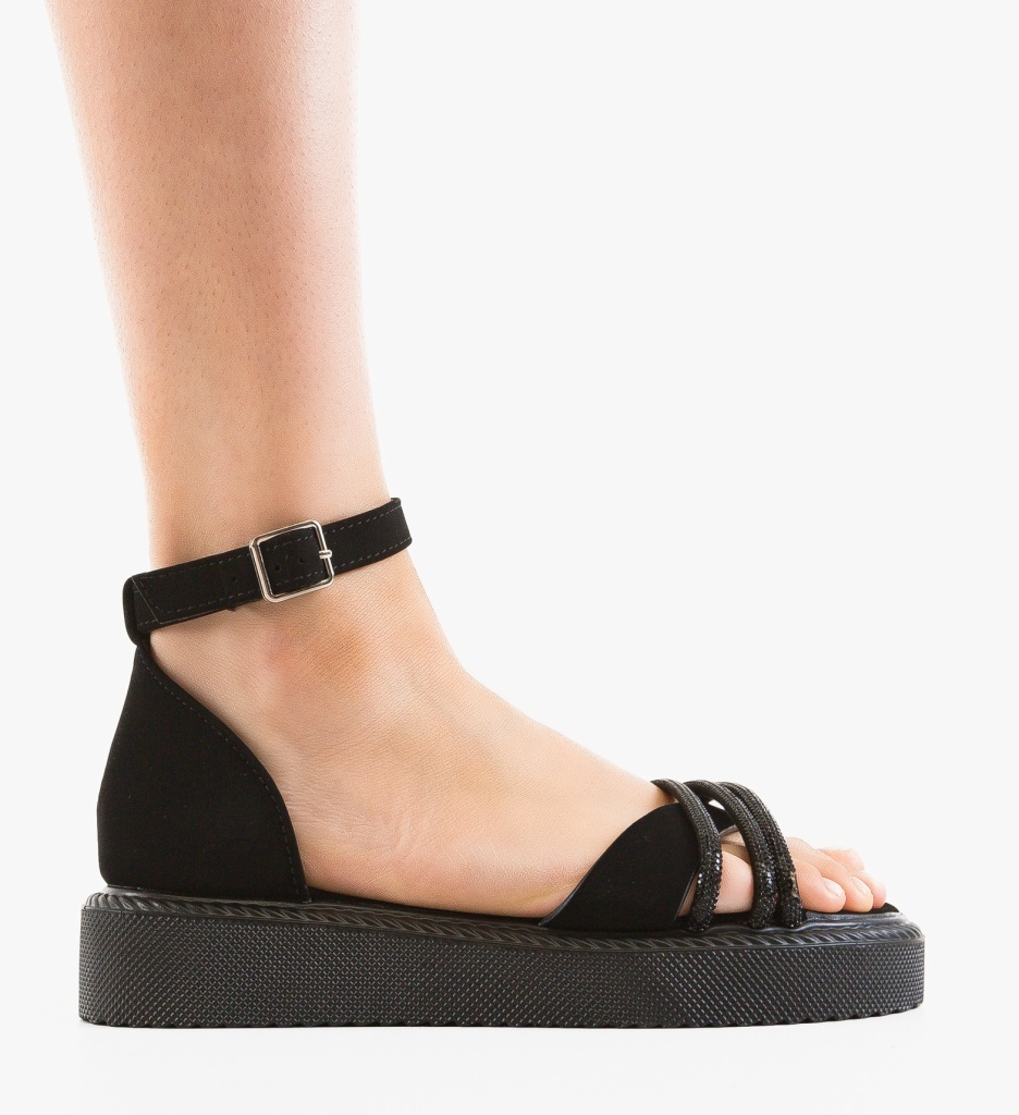 Sandale Dama Ikku Negre | Eleganță și Confort - imagine 6