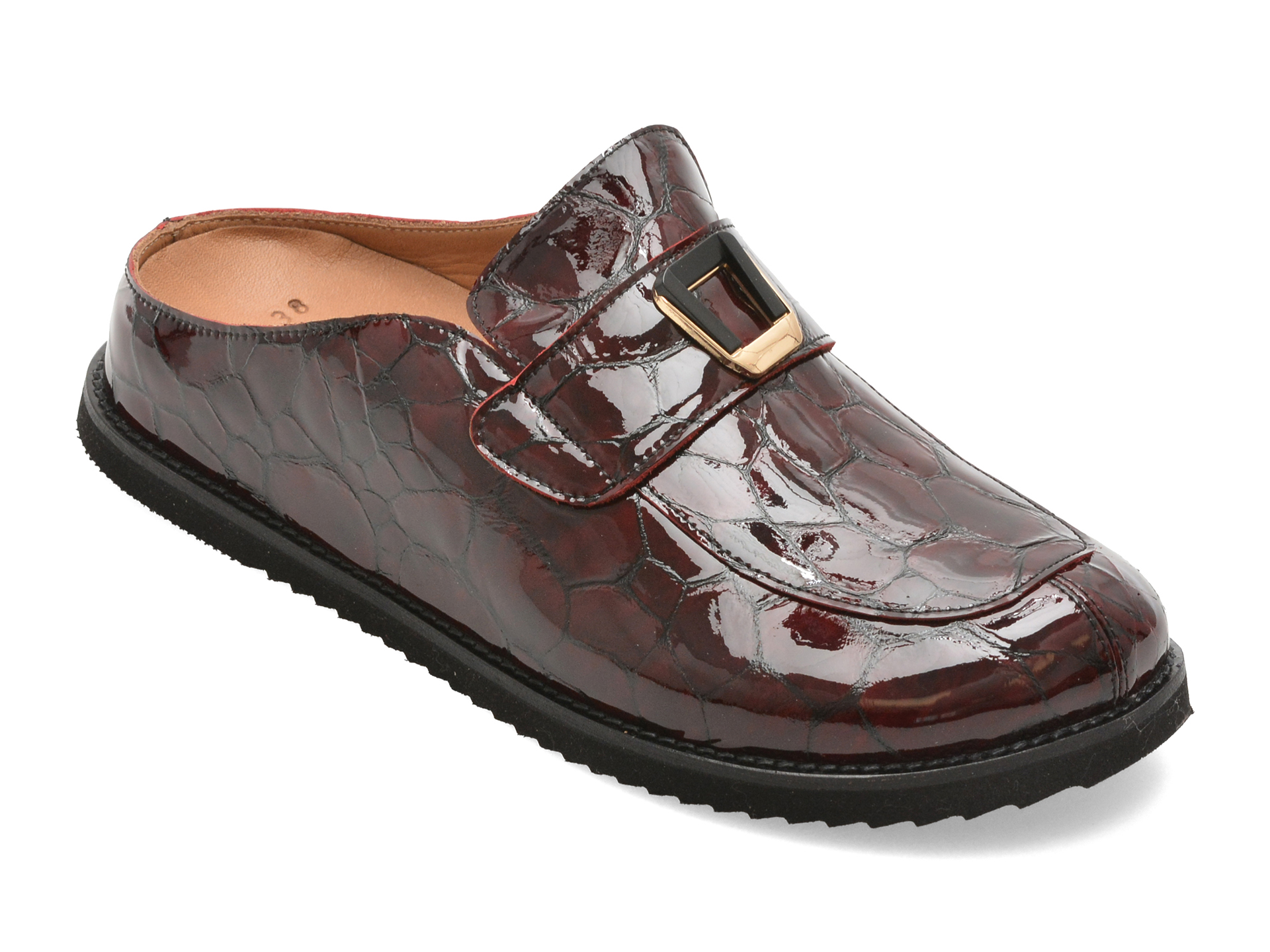 Papuci Epica Visiniu Piele Lacuită Eleganți