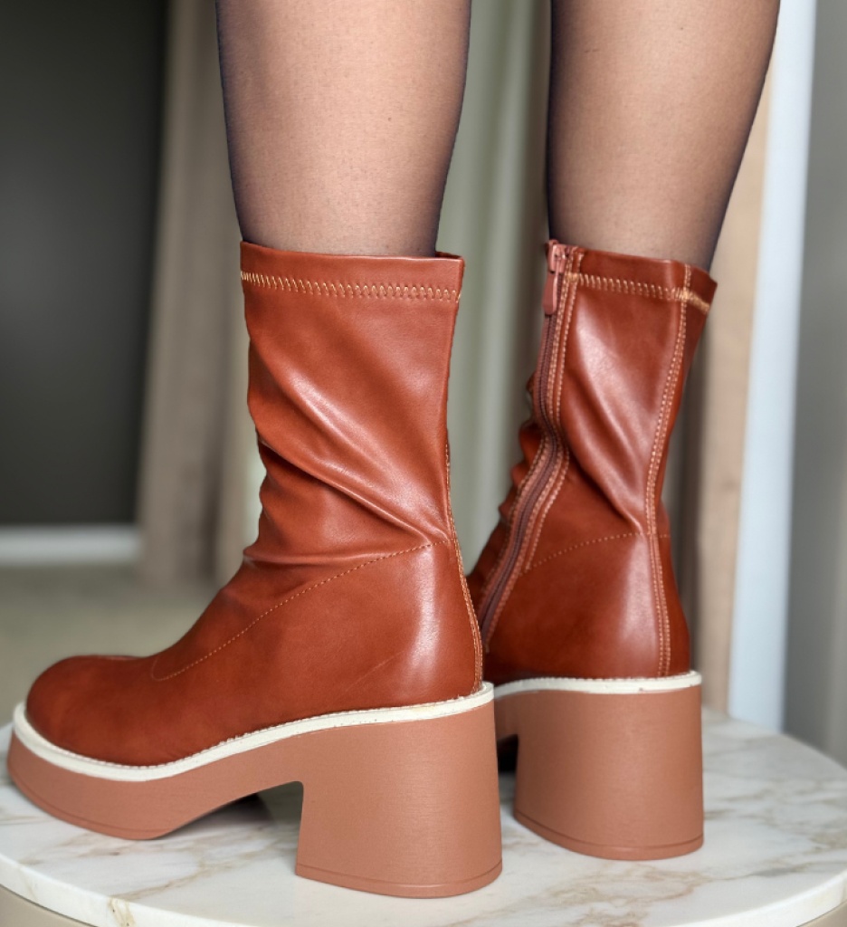 Botine Dama Naom Camel - Eleganță și Confort - imagine 3