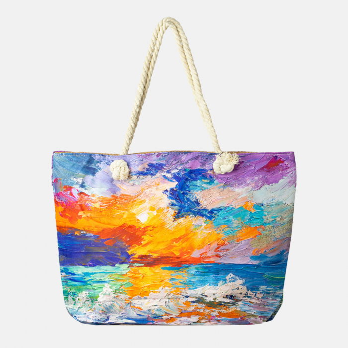 Geanta Plaja Shopika | Imprimeu Pastel Eleg