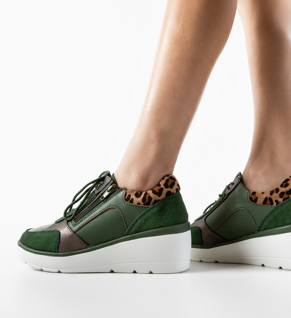 Sneakers Dama Nysa Verzi - Confort și Stil - imagine 2