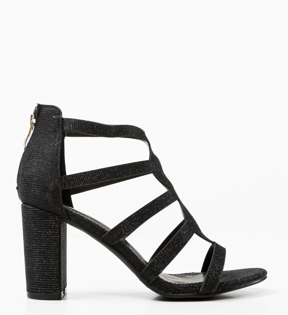 Sandale Hoshino Negre cu Toc Elegant - imagine 4