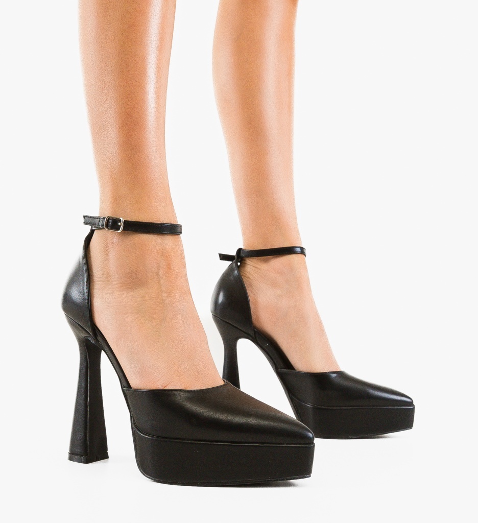 Pantofi cu Toc Gasder Negri - Eleganță Asigurată