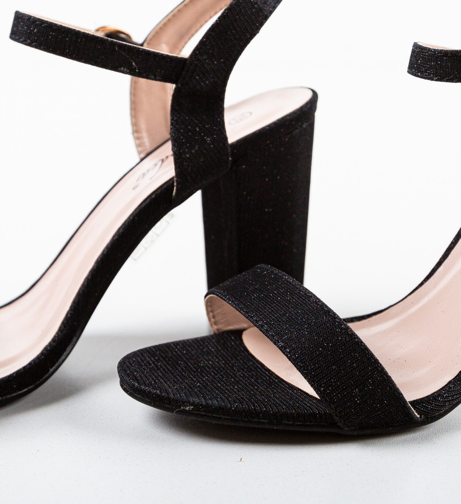 Sandale cu Toc Konas Negre | Eleganță Asigurată - imagine 8