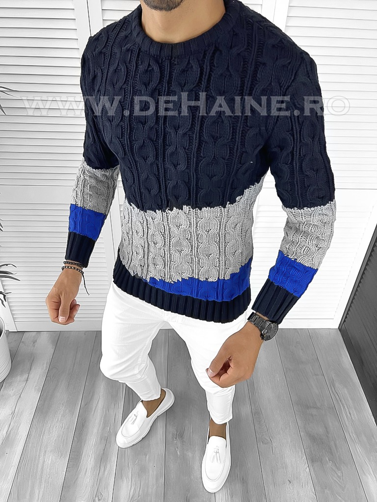 Pulover Barbati Slim Fit Bleumarin - 25 RON