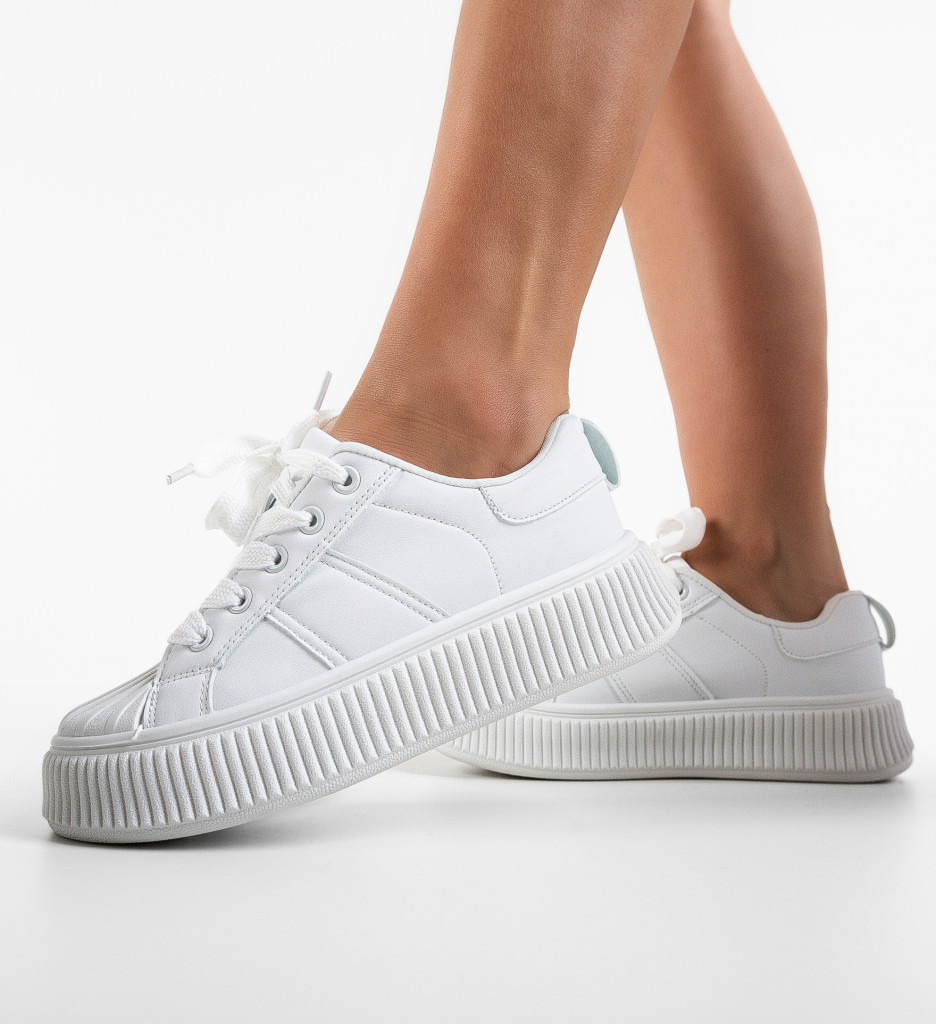 Sneakers Dama Kiona Albi 2 - Confort și Stil