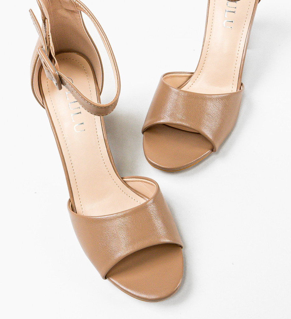 Sandale Dama Keltic Khaki cu Toc Elegant - imagine 6