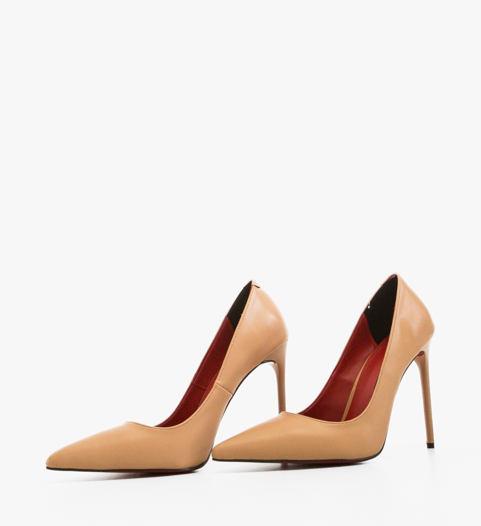 Pantofi Butyn Bej cu Toc Eleganți - imagine 5