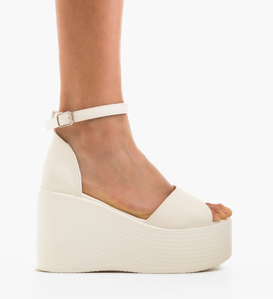 Sandale Platforme Dama Tamar Albe | Stil si Confort - imagine 4