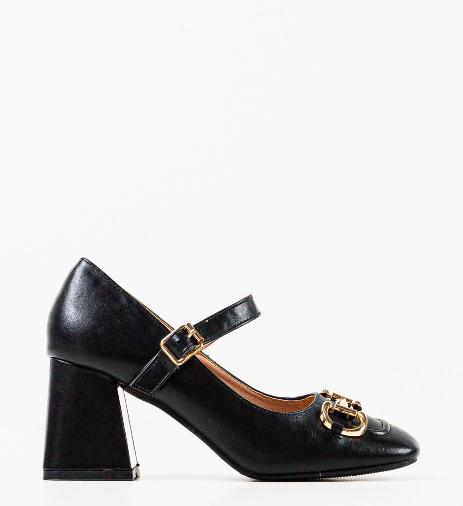 Pantofi Archie Negri Eleganți cu Toc - imagine 4