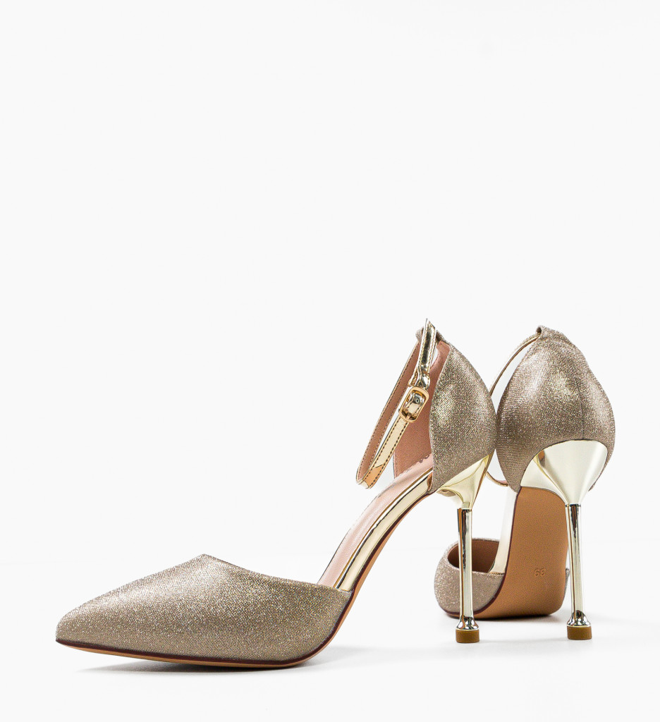 Pantofi Chima Aurii cu Toc - Eleganță și Stil - imagine 7