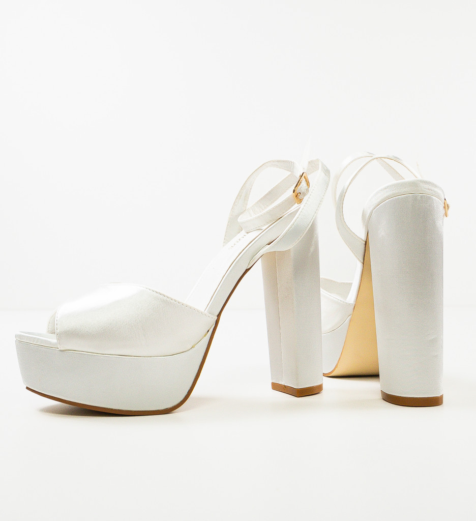 Sandale cu Toc Gustavo Albe | Eleganță și Stil - imagine 8