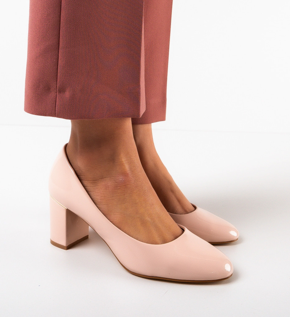 Pantofi Roach Bej cu Toc Eleganți - imagine 4