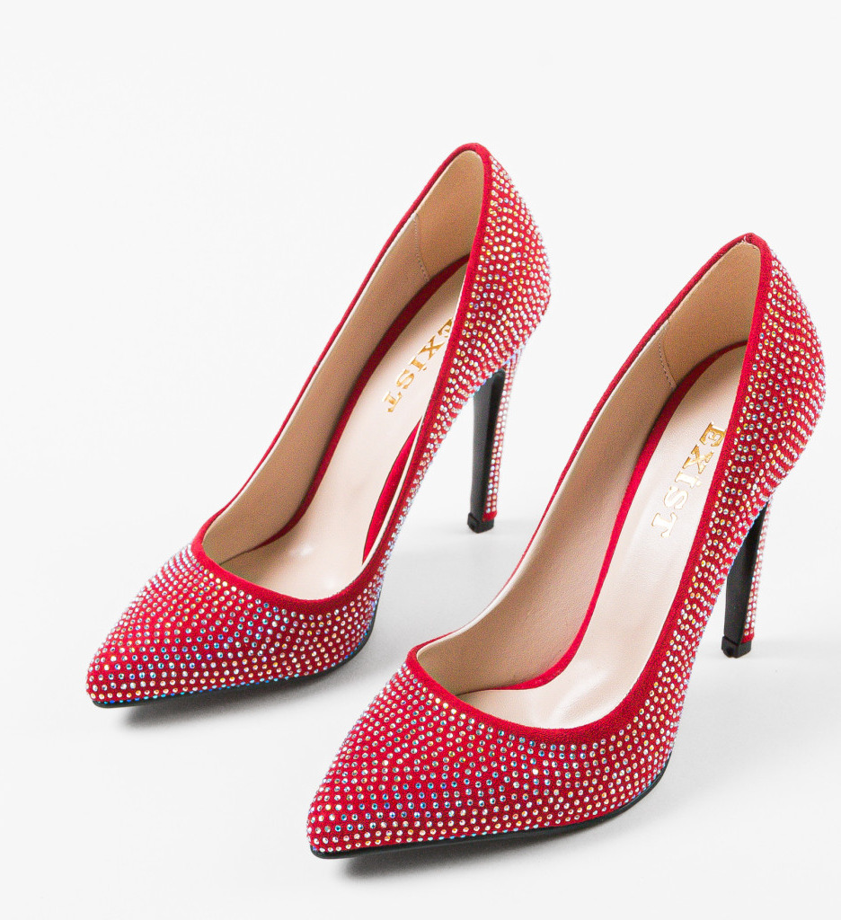 Pantofi Rosii Eleganti cu Toc | Pukan - imagine 6