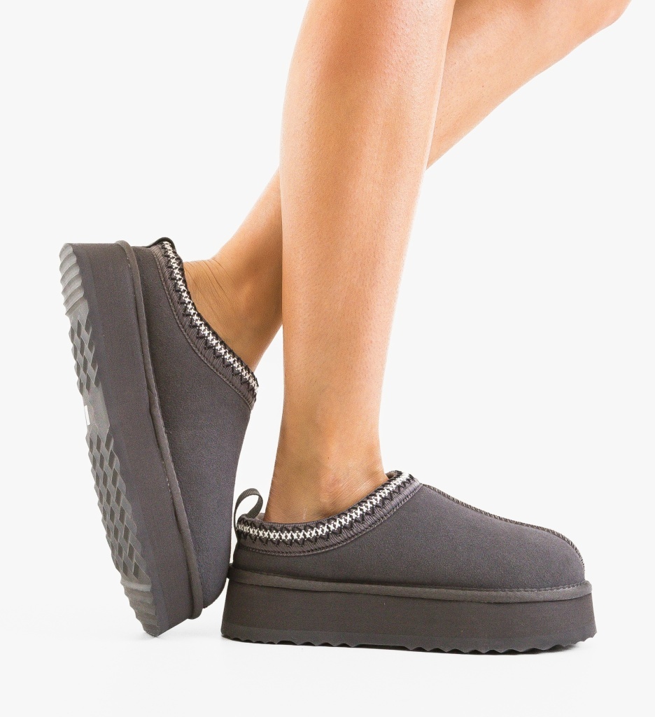 Papuci Ug Grizly Gri Depurtat | Confort Superior - imagine 3