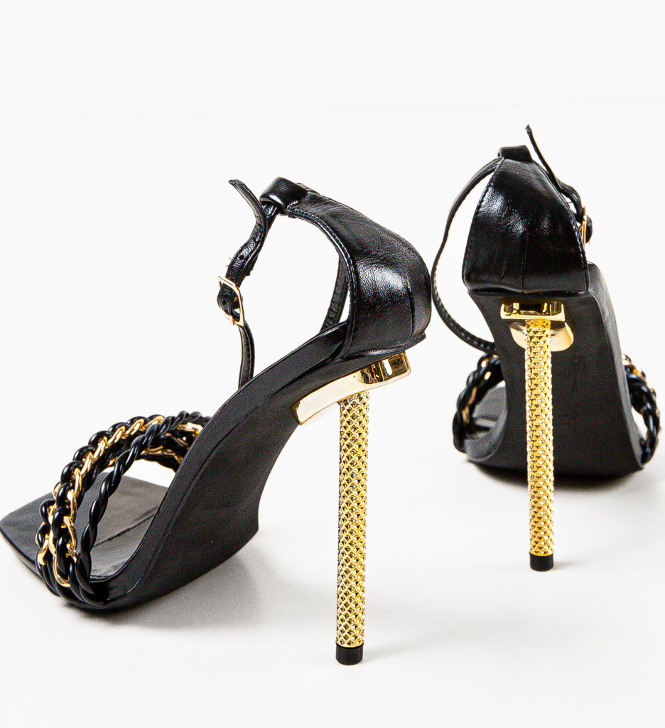 Sandale Singleton Negre | Eleganță și Stil - imagine 6