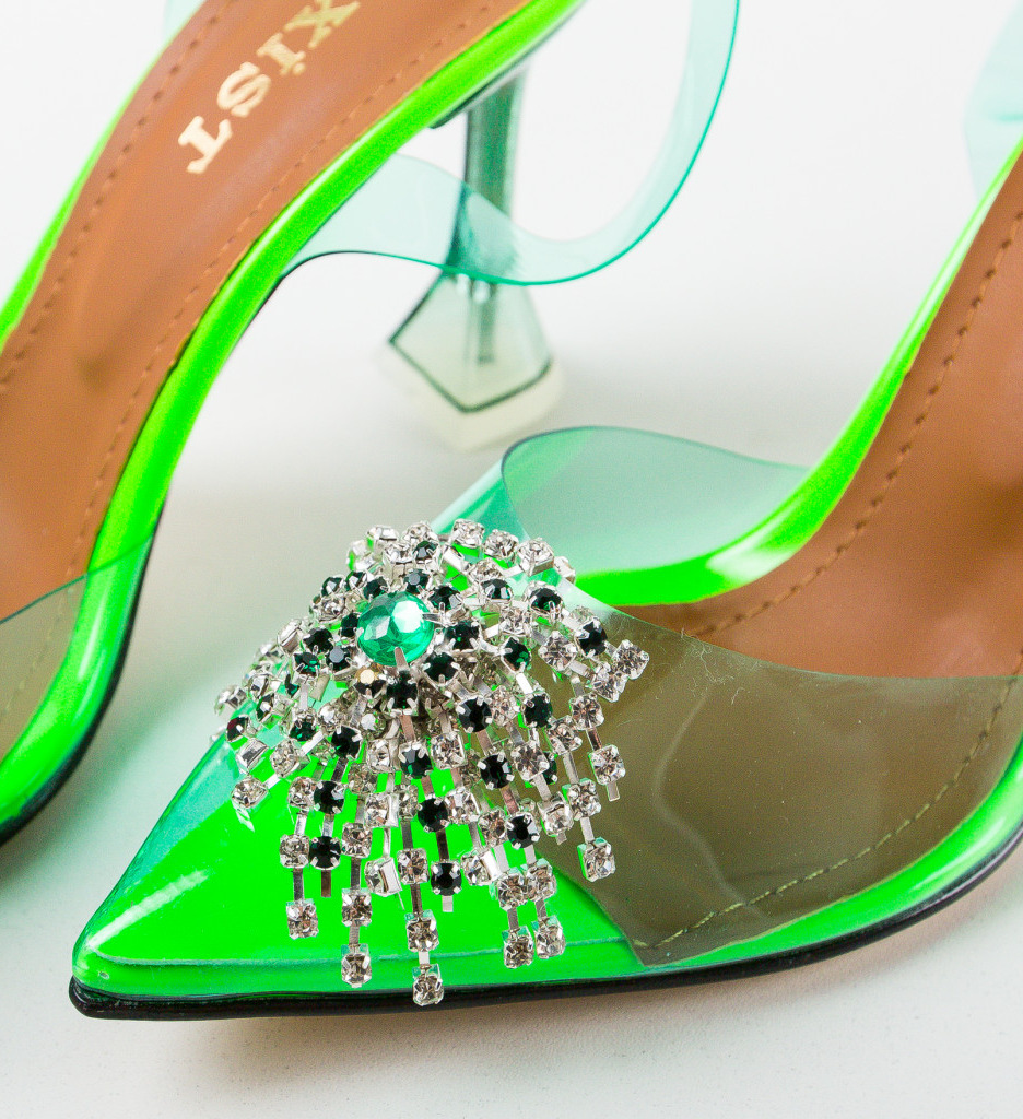 Pantofi Dama Verzi cu Toc - Eleganță Urbană - imagine 6