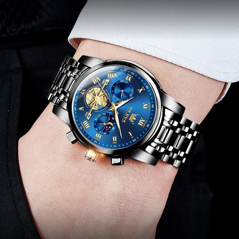 Ceas Olevs Barbatesc Elegant Otel Inox - imagine 2