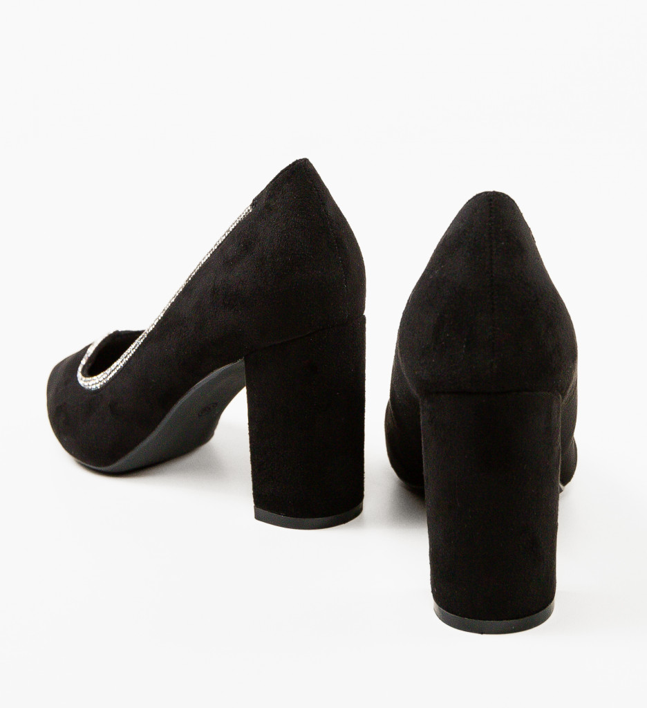Pantofi Bavalka Eleganți cu Toc Negri - imagine 7