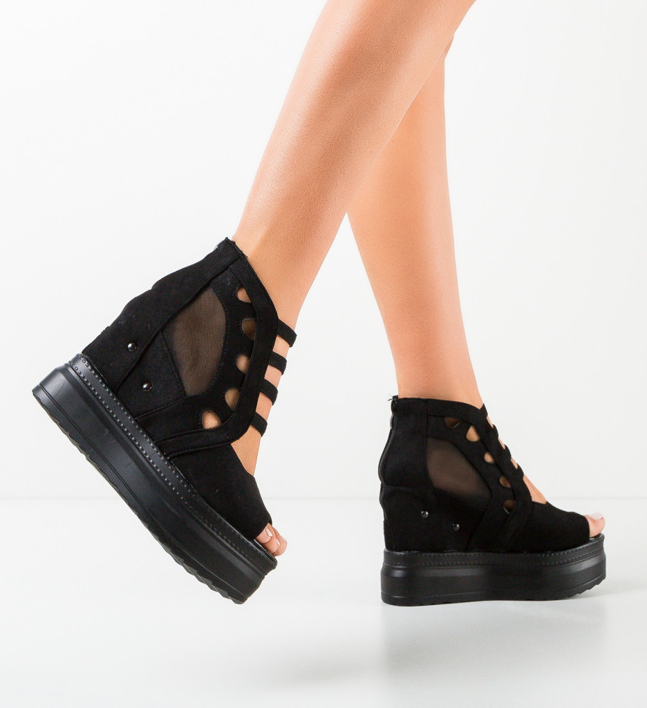 Platforme Dama Drinky Negre | Stil si Eleganta - imagine 3