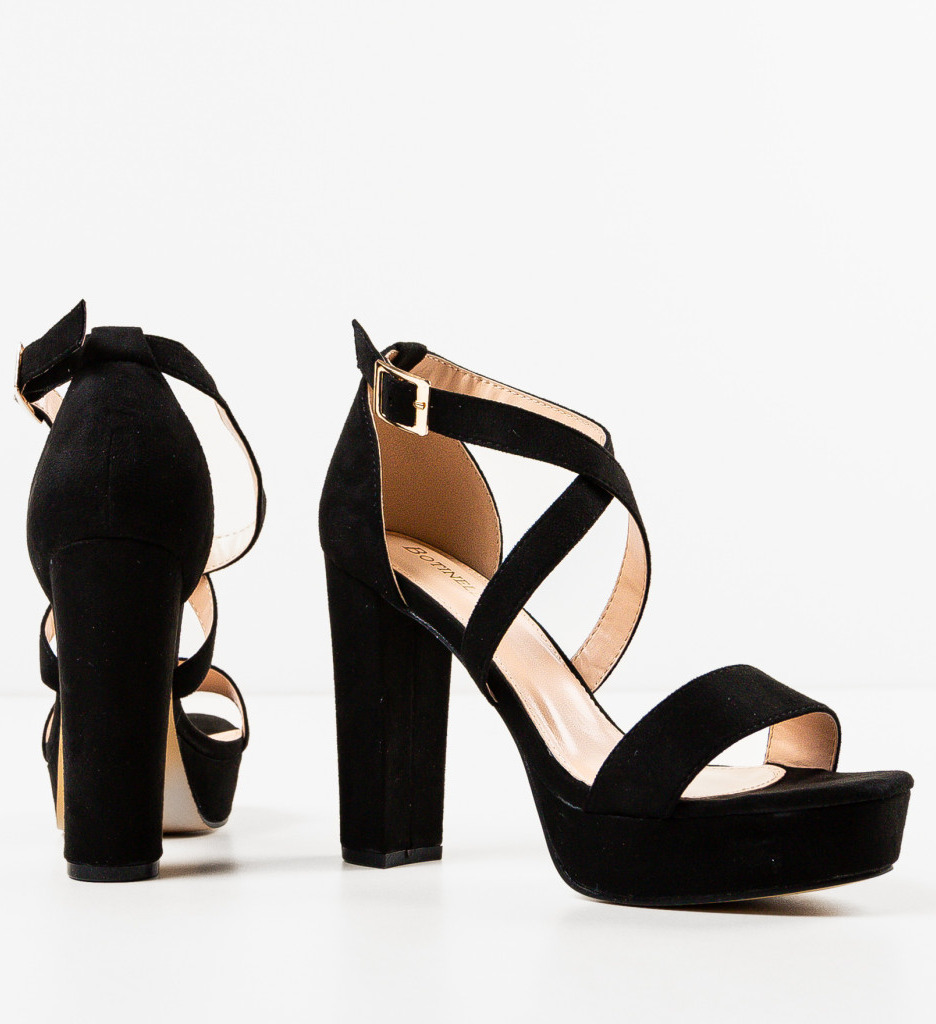 Sandale cu Toc Oklan Negre - Eleganță Asigurată - imagine 7