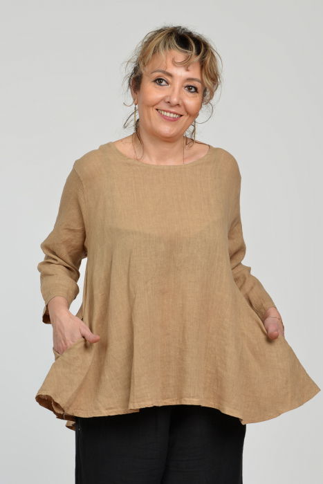 Bluza Evazata din In Camel | Shopika