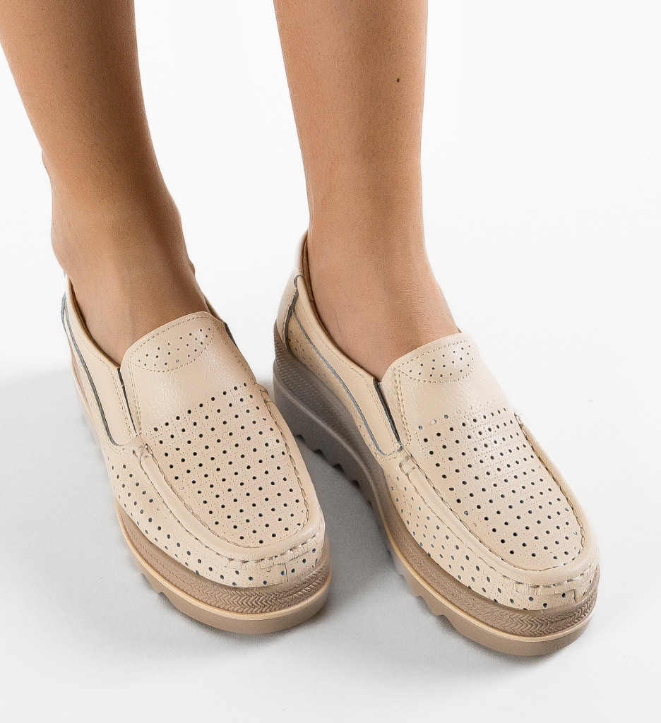 Pantofi Casual Bej | Confort și Stil Urban - imagine 2