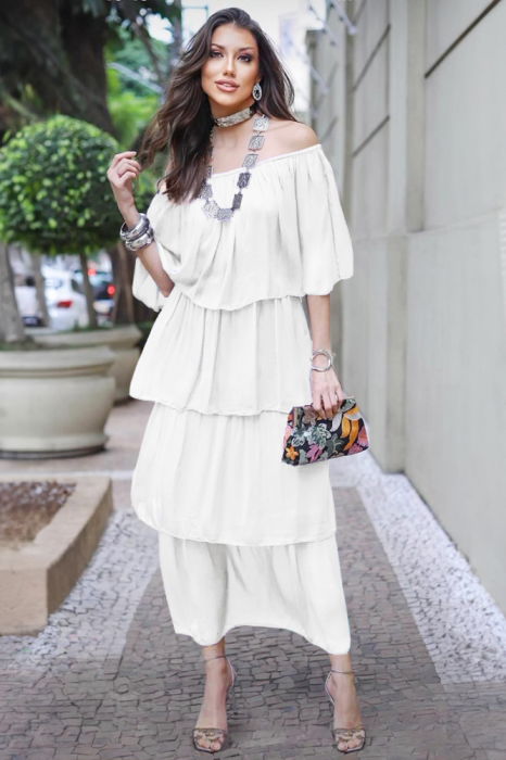 Rochie Suprapusa Matase Alba | Shopika