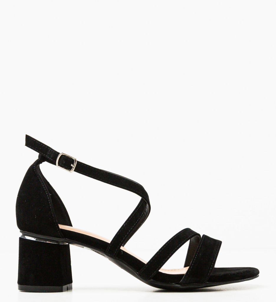 Sandale Dama Manana | Toc Elegant Negru - imagine 5