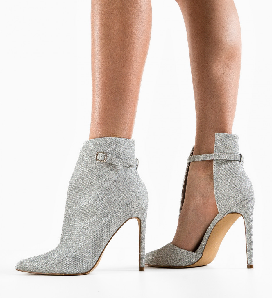 Botine Dama Fleur Argintii - Eleganță Modernă - imagine 3