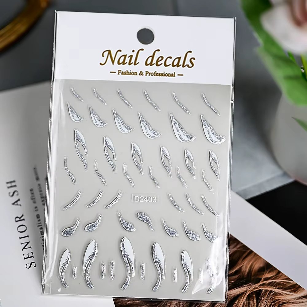 Abtibilduri Unghii Marquise Argintiu - Nail Art Rapid