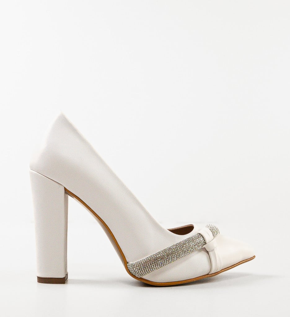 Pantofi cu Toc Pynay Albi | Stil Elegant - imagine 8