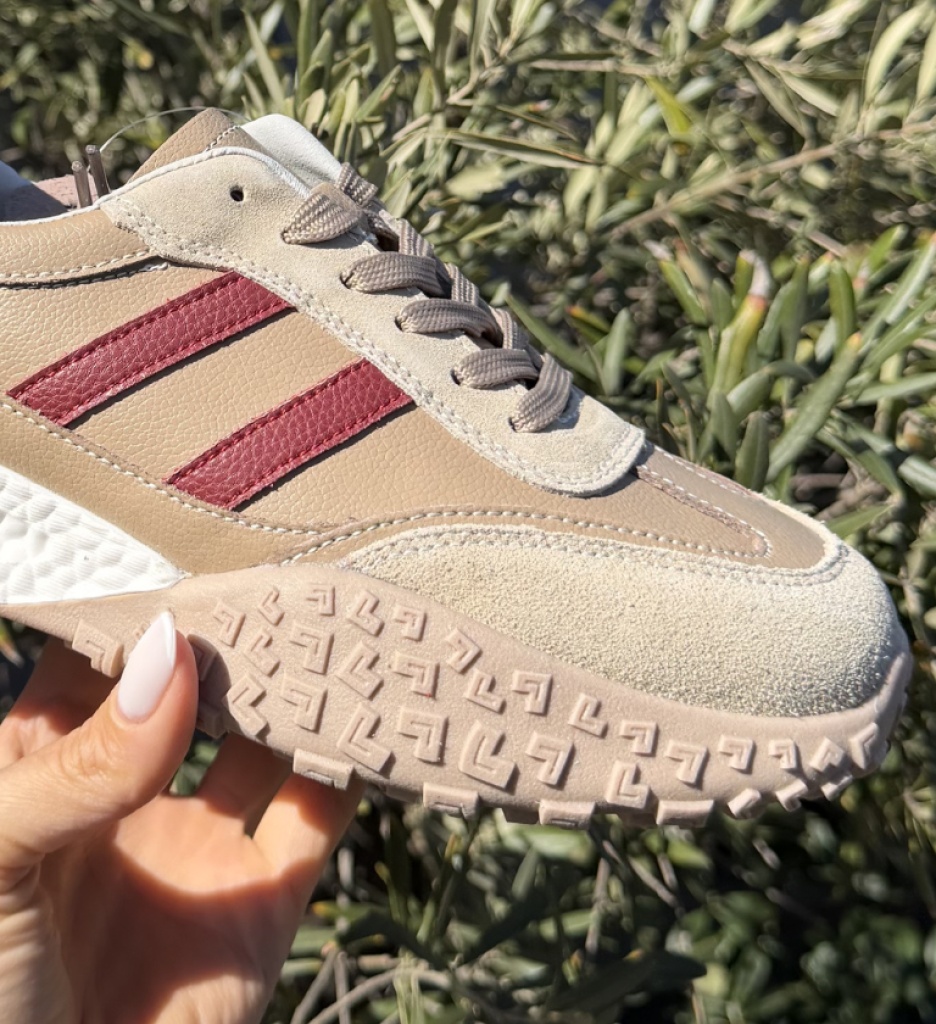 Sneakers Dama Forale Bej - Confort și Stil - imagine 12