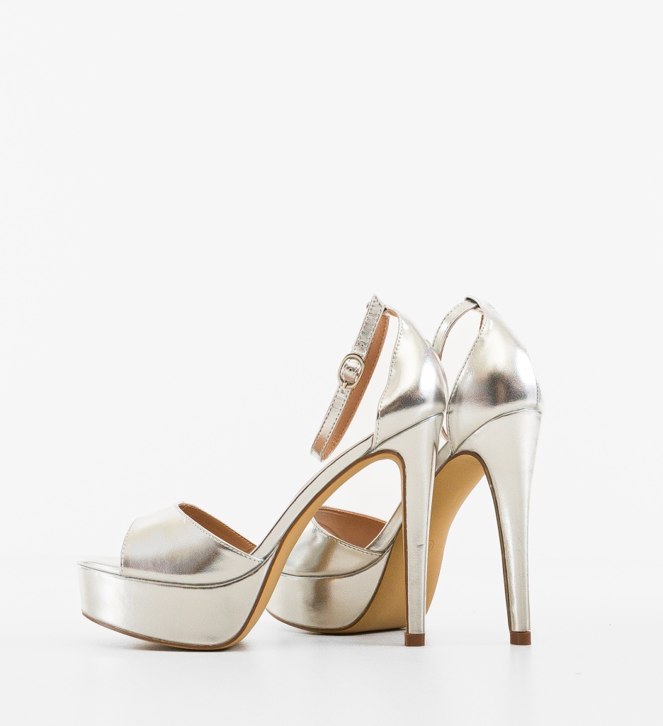 Sandale cu Toc Argintii Donna | Eleganta si Stil - imagine 4
