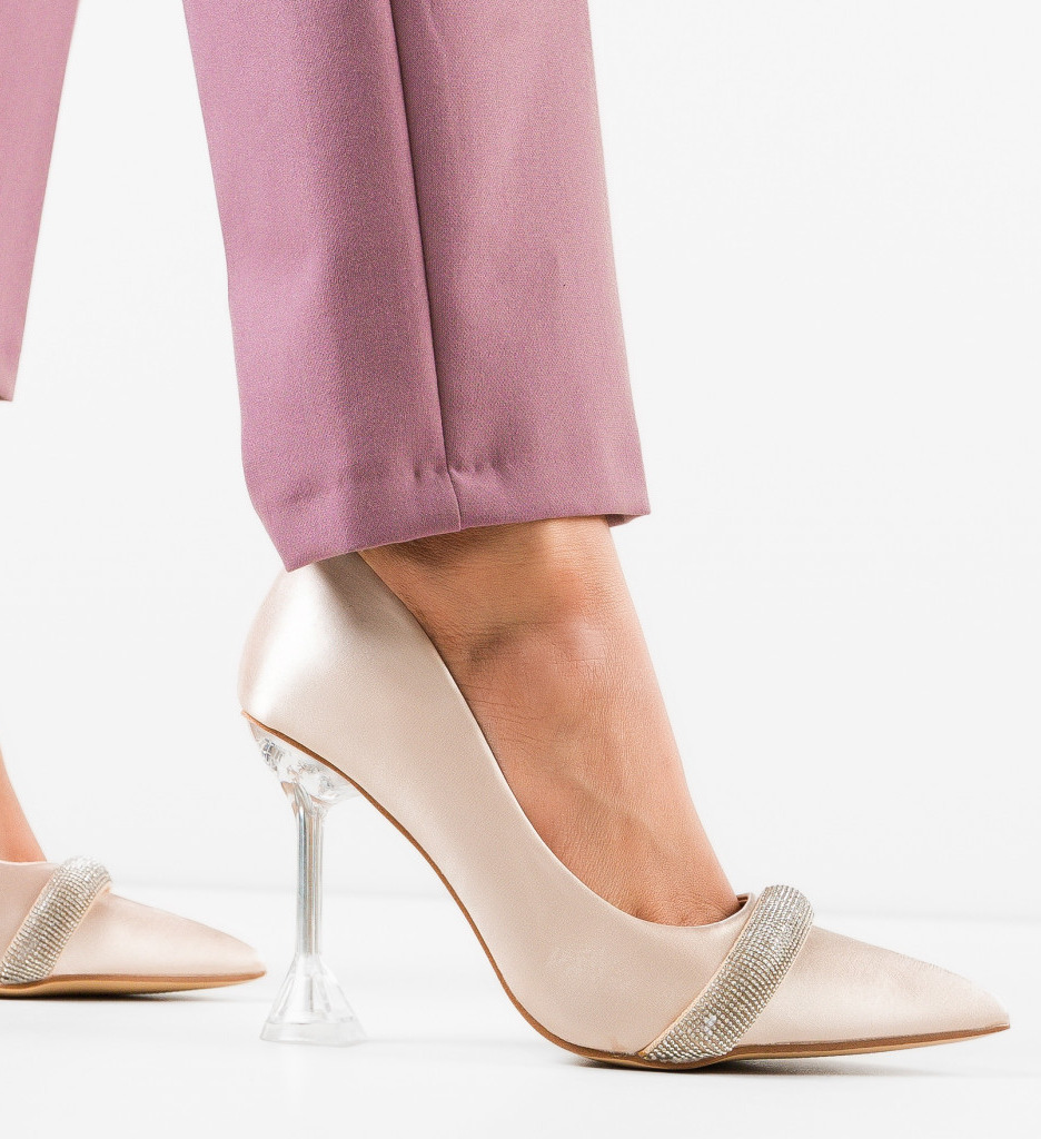 Pantofi Farrah Bej cu Toc - Eleganță și Confort - imagine 2