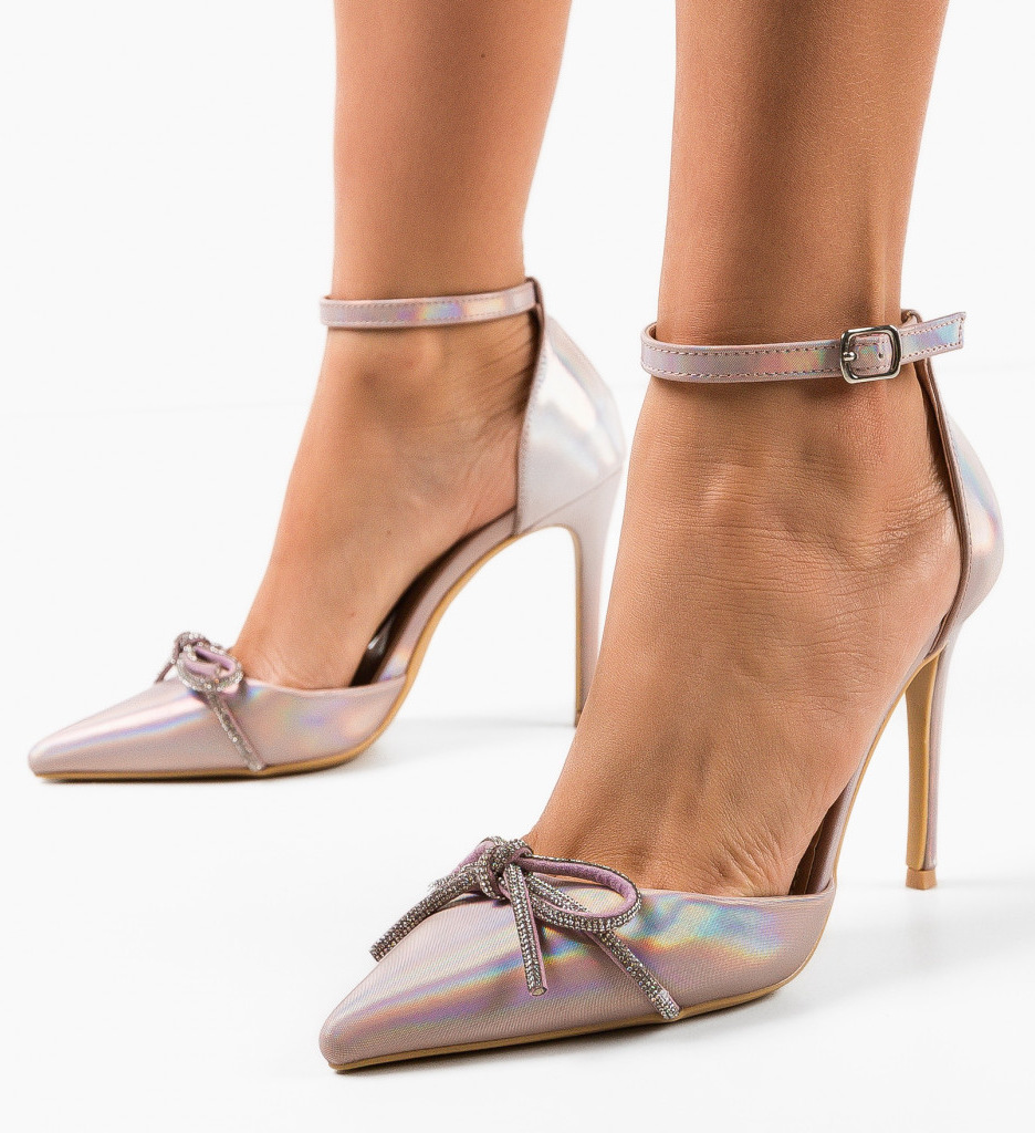 Pantofi Toc Roz Eleganți - Stil Feminin - imagine 4