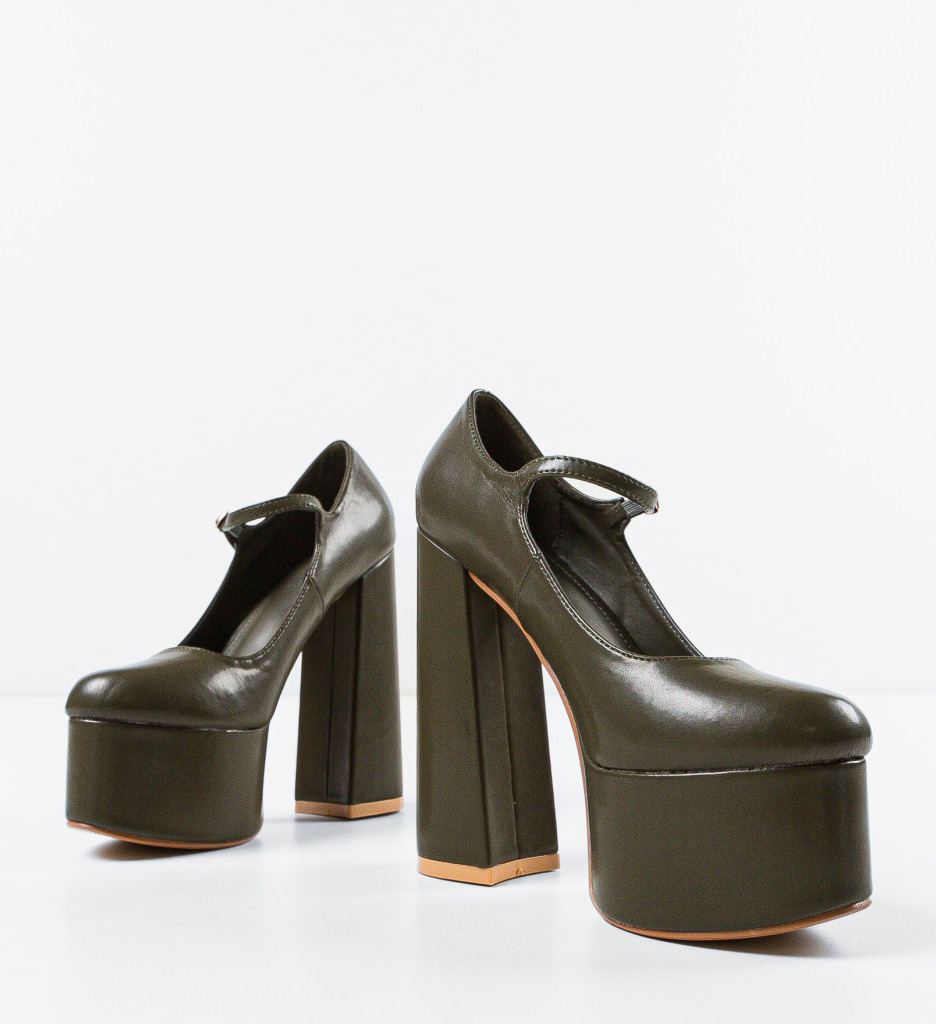 Pantofi Dama Neha Verzi cu Toc Eleganți - imagine 7