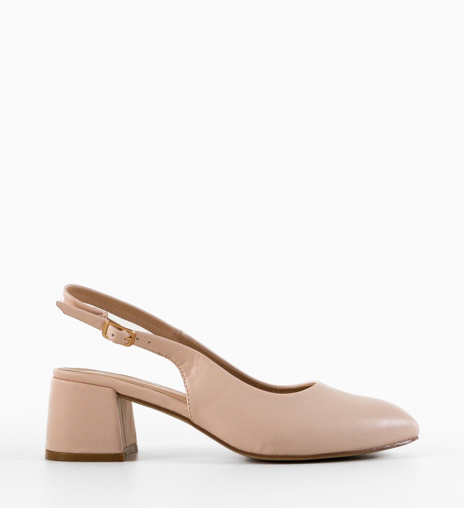 Pantofi Kytal Nude cu toc elegant - imagine 5