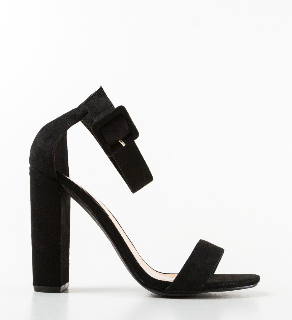 Sandale Hough Negre cu Toc Elegante - imagine 4