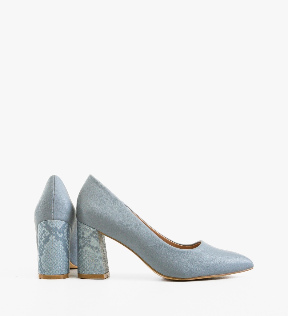 Pantofi Dama Jaylen Albaștri cu Toc Eleganți - imagine 4
