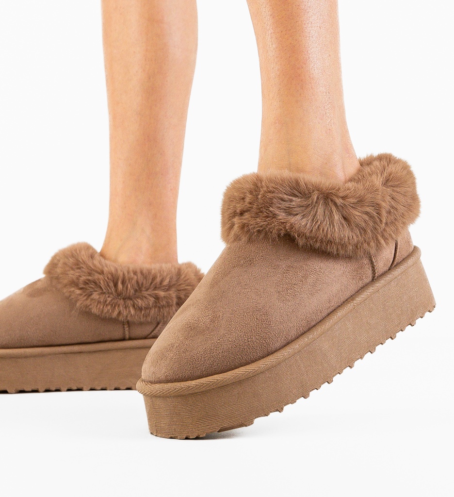 Cizme Tip Ug Jaden Khaki pentru Confort - imagine 3