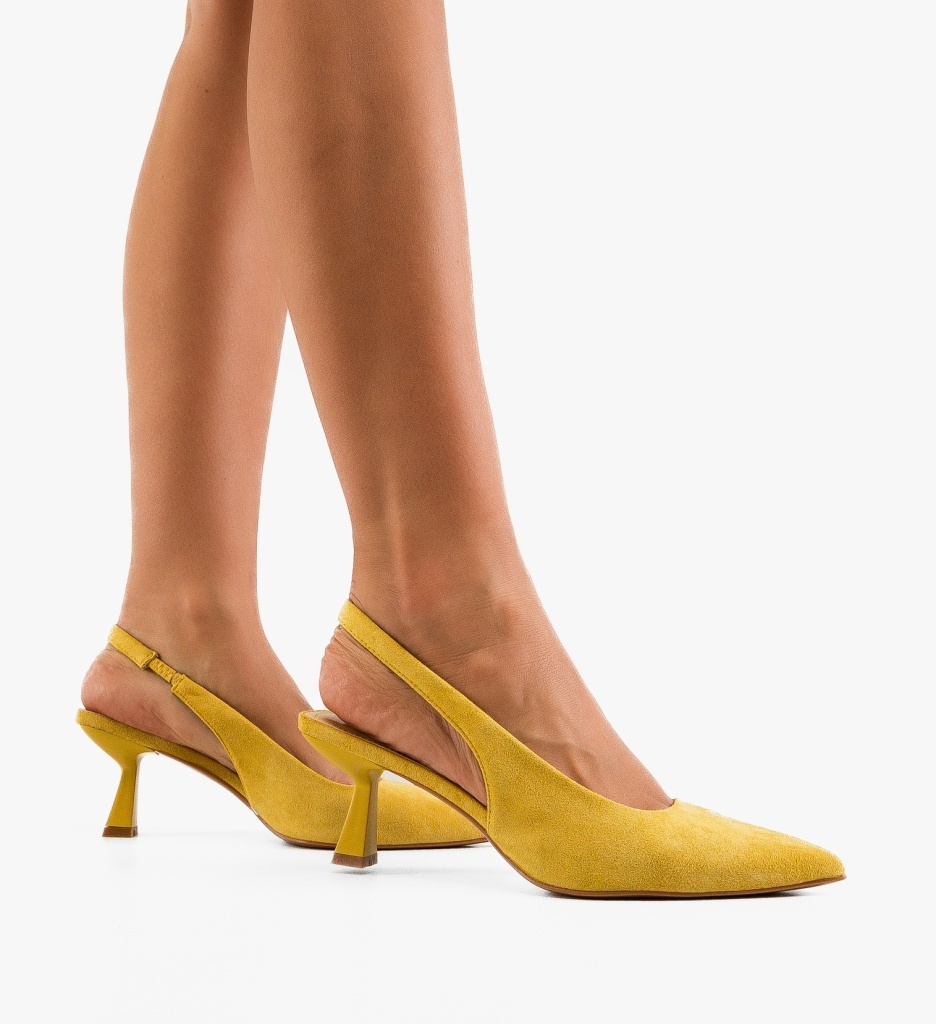 Pantofi Dama Massey Galbeni Eleganți